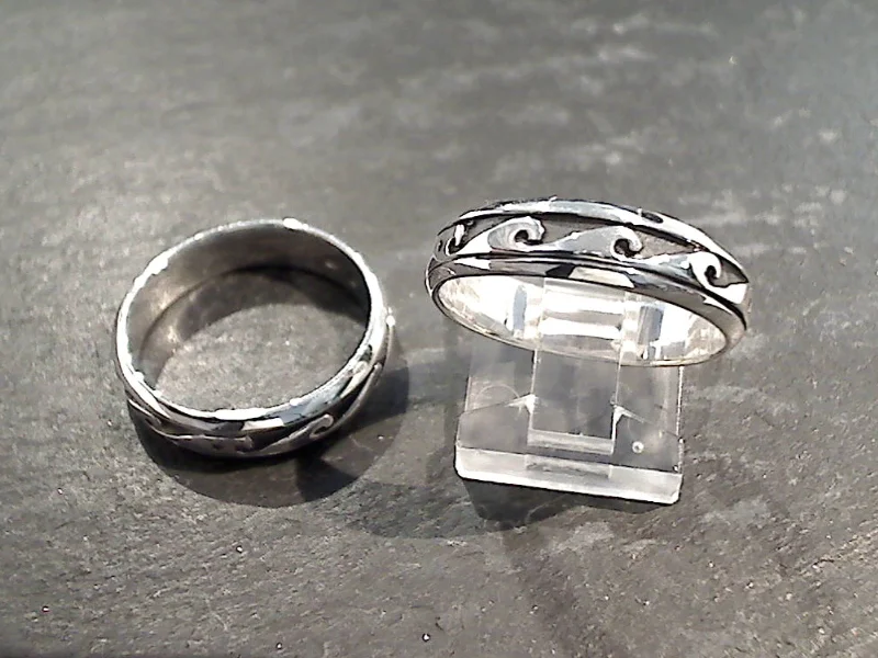 Bold cocktail rings-Size 11.5 Sterling Silver Waves Ring