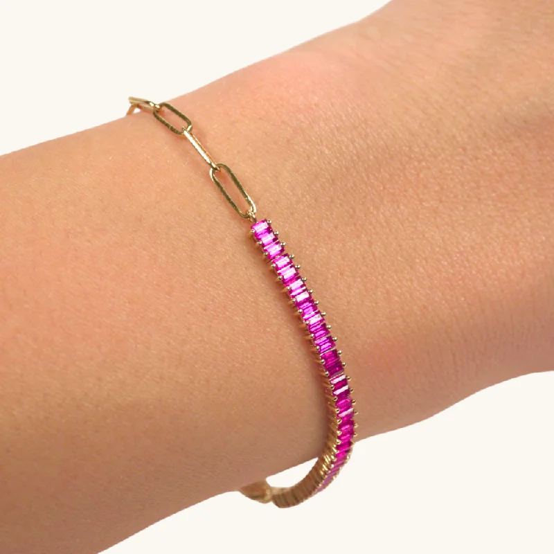 High link bangles-Ruby Linked Up Chain Bracelet