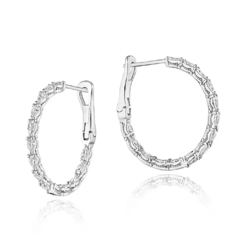 Owl wing earrings-Tacori Stilla Large Hoop Earrings in 18k Gold