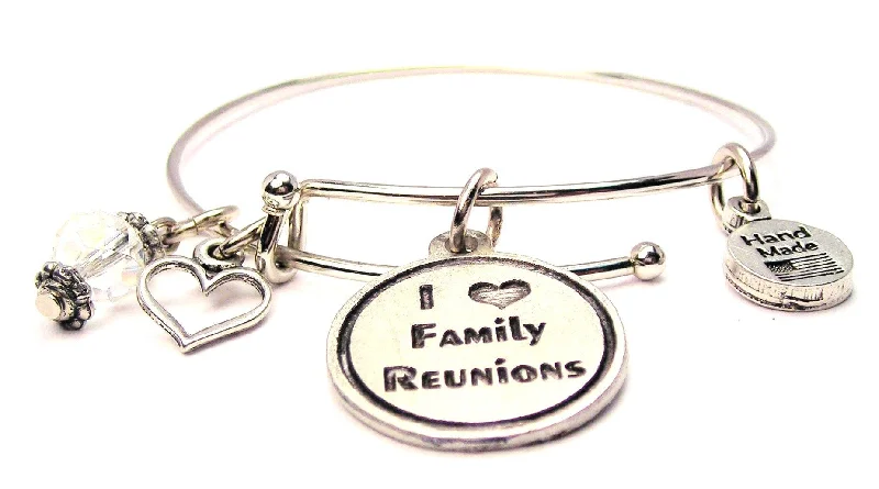 Lapis gem bangles-I Love Family Reunions Bangle Bracelet