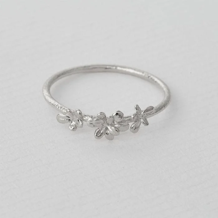 Cluster gem rings-Alex Monroe Silver Tiny Sprouting Rosette Ring