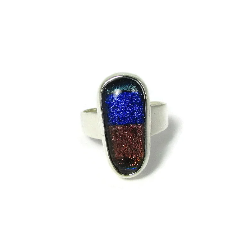 Surf motif rings-Dichroic Glass Ring