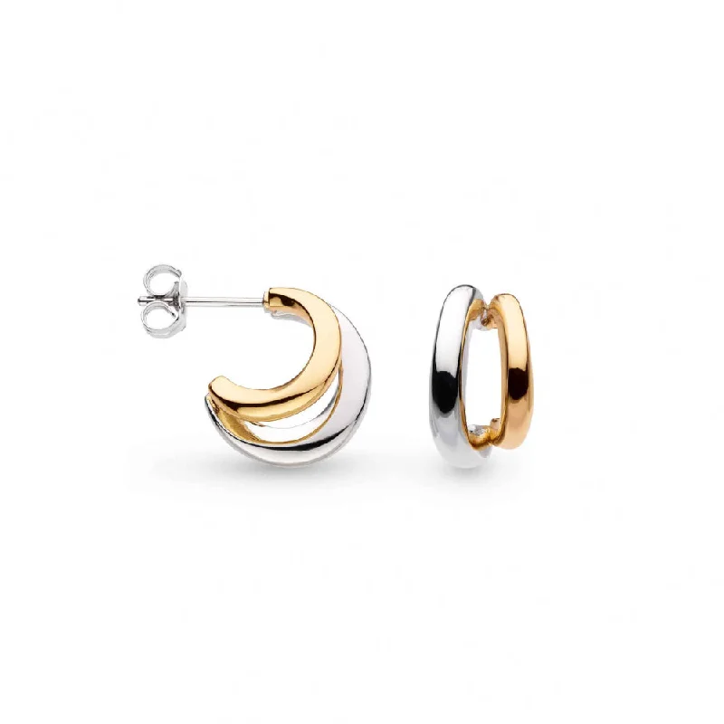 Petal hoop earrings-Kit Heath Bevel Cirque Link Twin Hoop Earrings