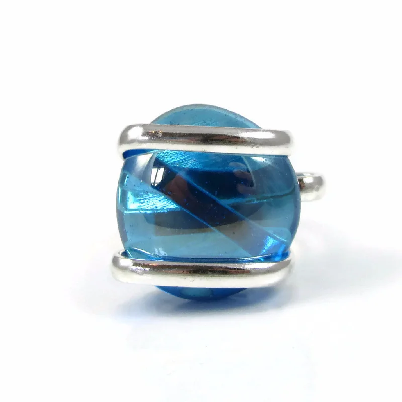 Flat band rings-Parallel Ring - Turquoise Crystal Iridescent