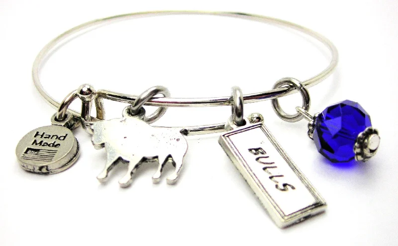 Pure link bangles-Bulls Mascot With Bulls Tab Expandable Bangle Bracelet