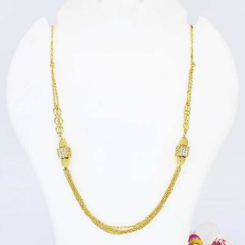 Polished bead necklaces-Mahavir Gold Plated Necklace