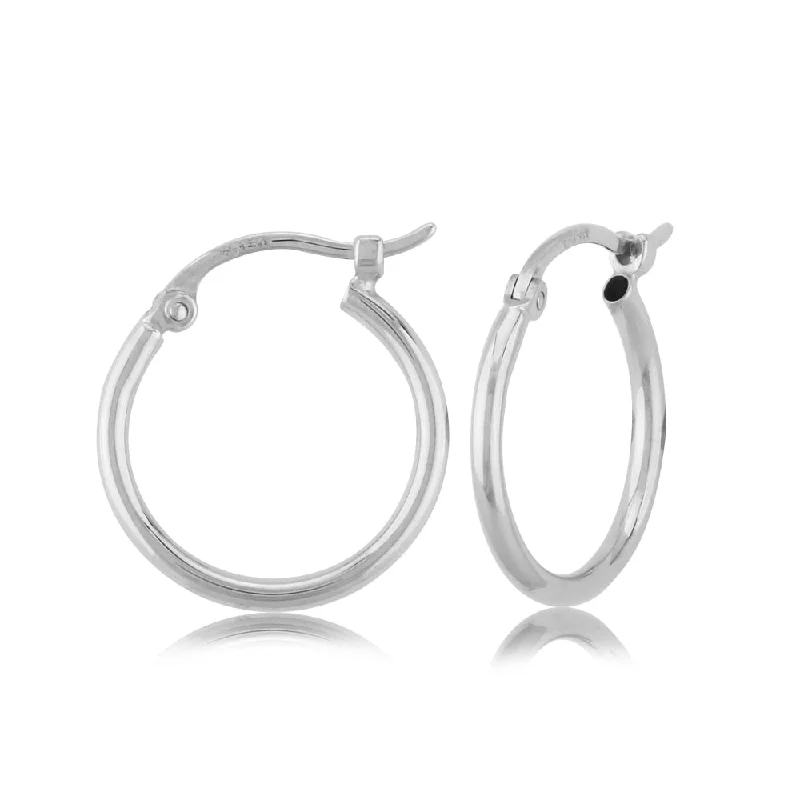 Dual-tone gem earrings-14k Gold Hoop Earrings