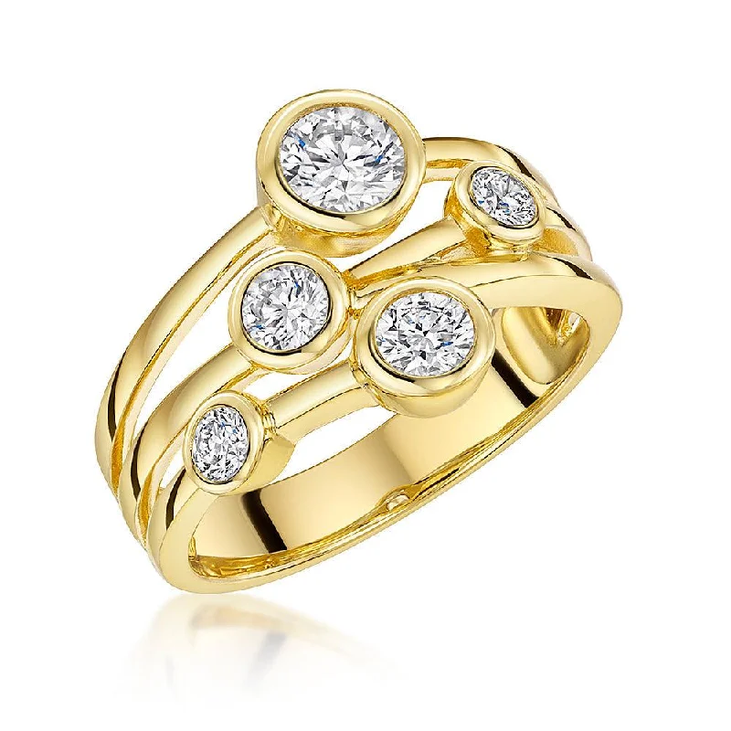 Cord edge rings-Jools Bubbles Ring - Yellow Gold