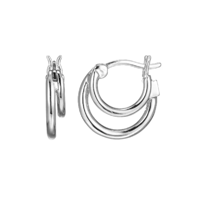 Dainty charm earrings-Elle "Simpatico" Double Hoop Earrings