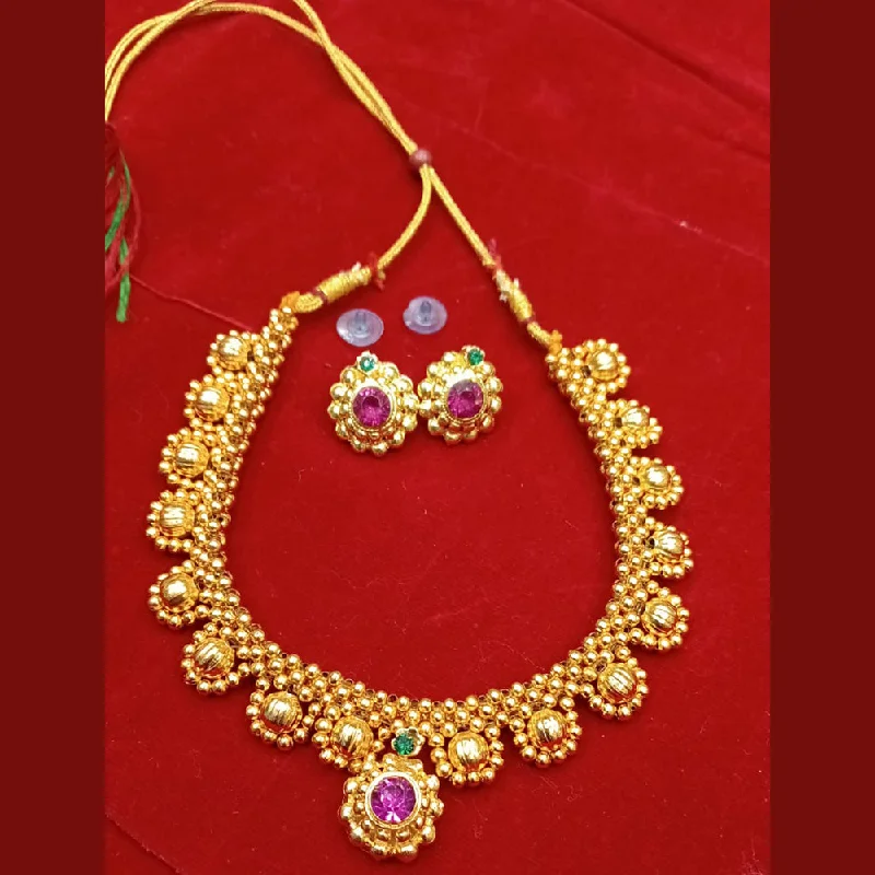 Oval charm necklaces-Manisha Jewellery Gold Plated Necklace Set