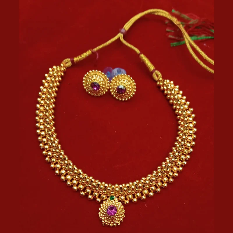 Spiral braid necklaces-Manisha Jewellery Gold Plated Necklace Set