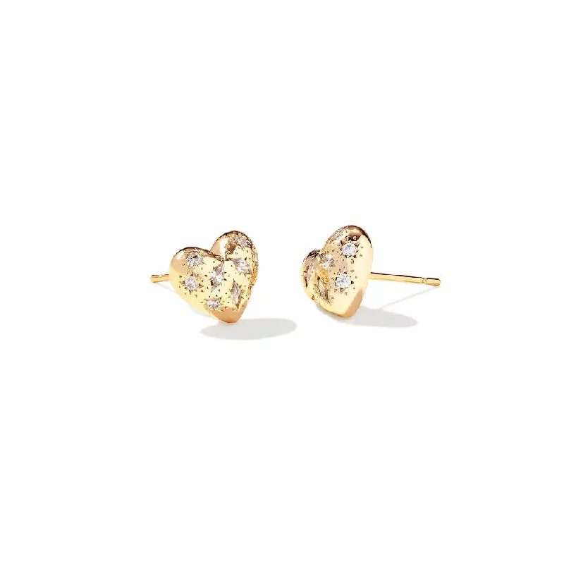 Bead weave earrings-Kendra Scott Holland Heart Stud Earrings