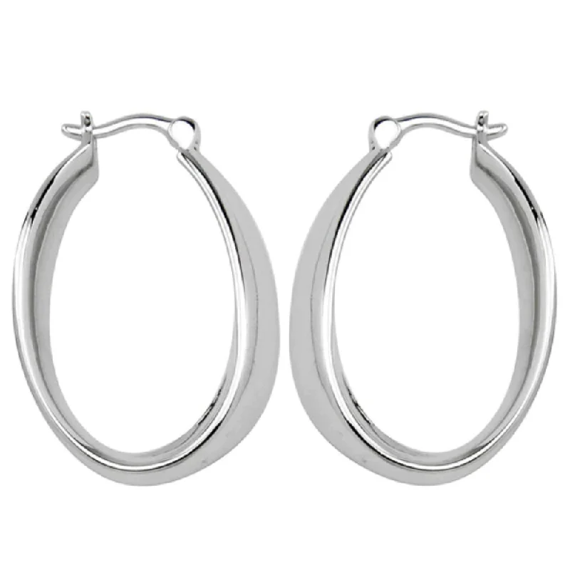 Quartz drop earrings-Elle Sterling Silver Hoop Earrings