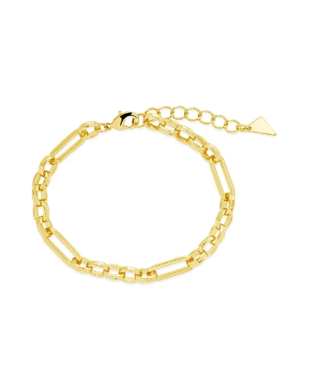 Quartz gem bangles-Double Link Oval Chain Bracelet