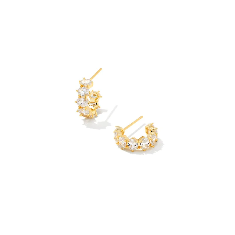 Stellar charm earrings-Kendra Scott Cailin Crystal Huggie Earrings