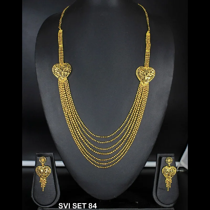 Swirl design necklaces-Mahavir Forming Gold Necklace Set - SVI SET 84