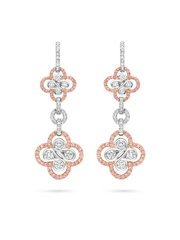 Alloy design earrings-Be Boodles Pink Diamond Drop Earrings