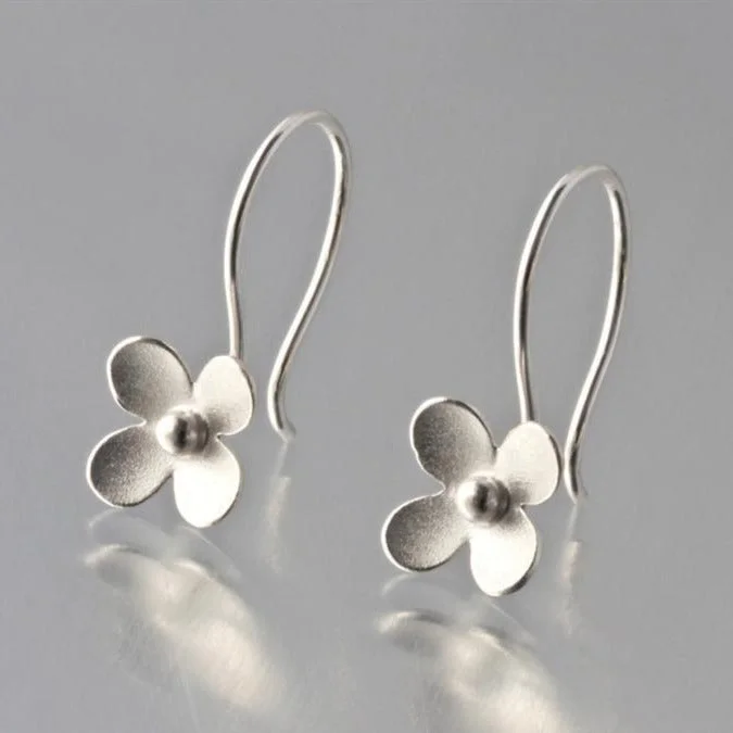 Multi-tier earrings-Cherry Blossom Sterling Silver Loop Earrings