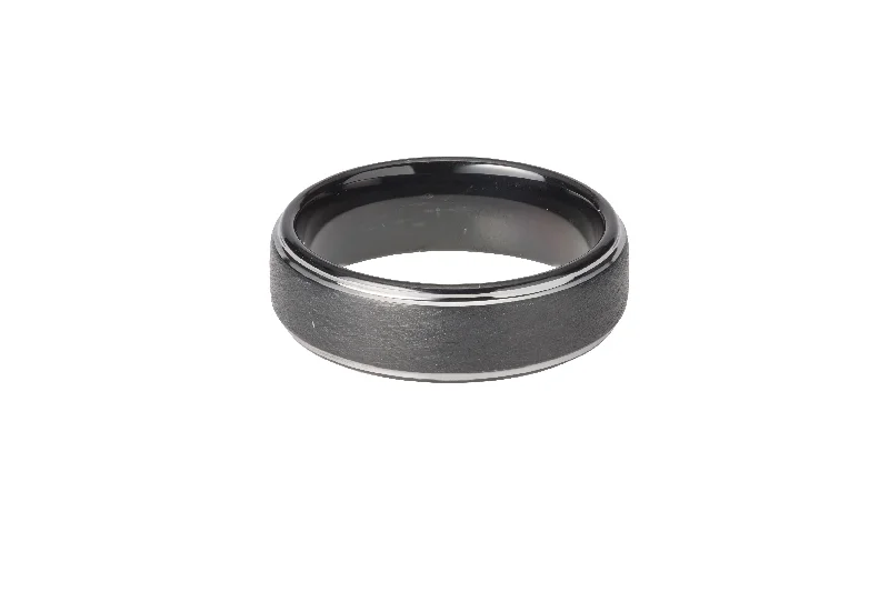 Tight clasp rings-Unique & Co 7mm Black IP Tungsten Ring