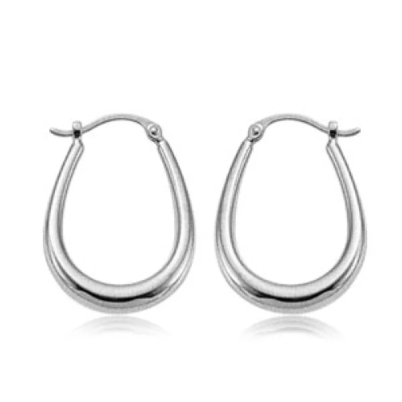 Woven cord earrings-14k Gold U Shape Hoop Earrings