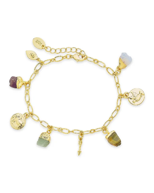 Hand-polished bangles-Multi Charm Bracelet