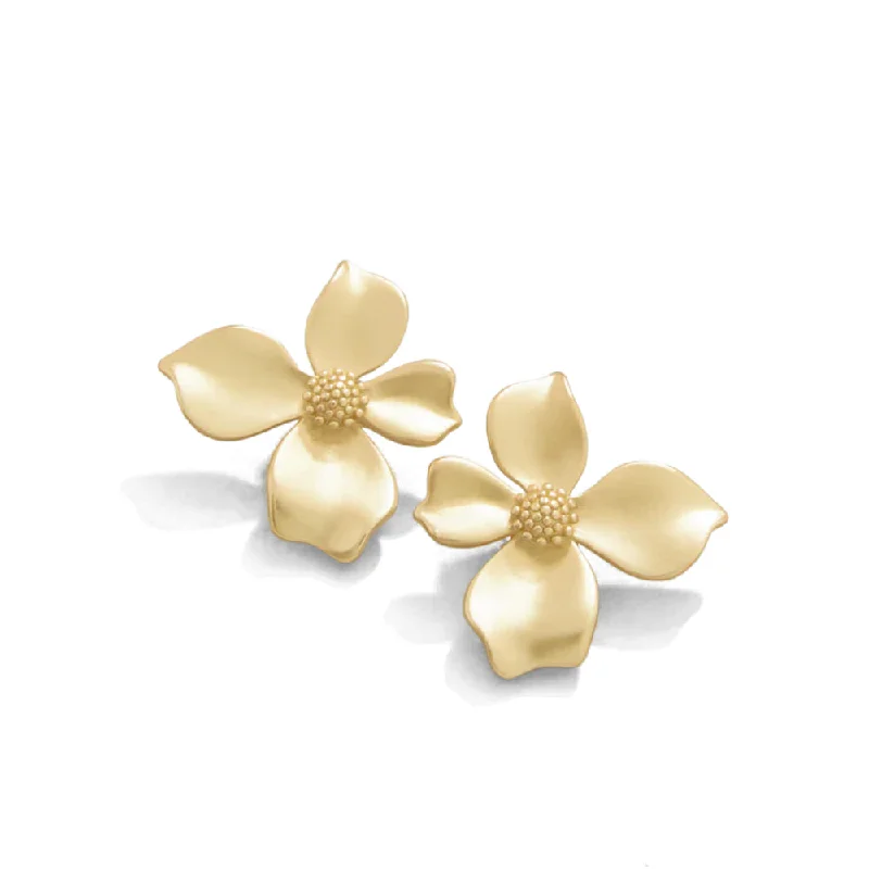 Flat charm earrings-Spartina Wallflower Stud Earrings - Gold