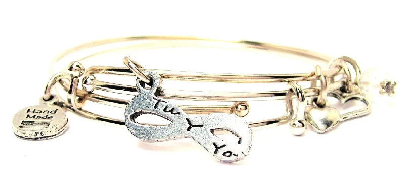 Braided silk bangles-Infinito Tu Y Yo Infinity Symbol You And Me In Spanish Expandable Bangle Bracelet Set