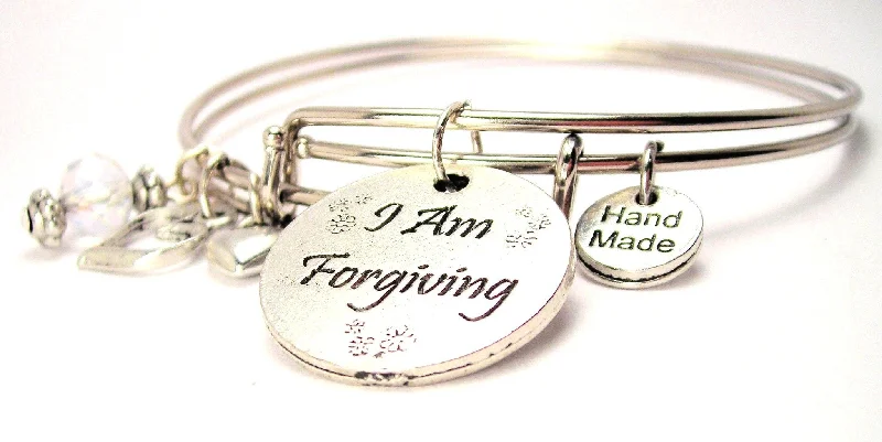 Retro flair bangles-I Am Forgiving Expandable Bangle Bracelet Set