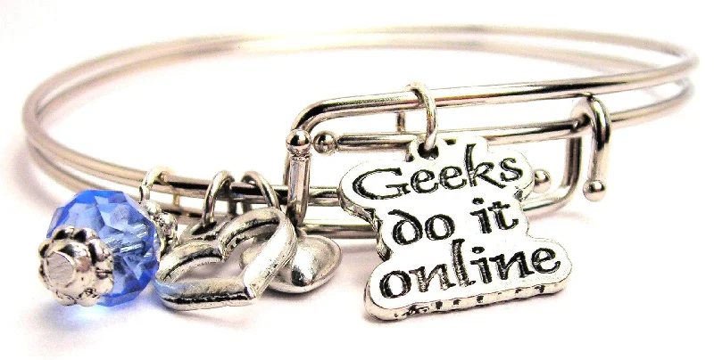 Worn bronze bangles-Geeks Do It Online Expandable Bangle Bracelet Set