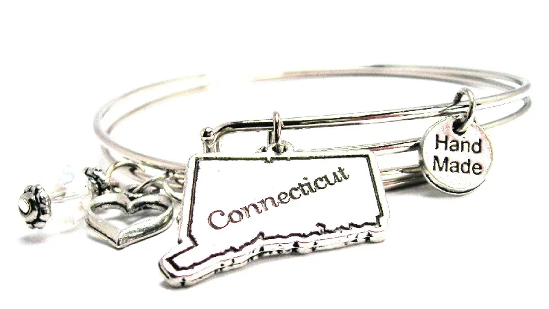 Loop charm bangles-Connecticut Expandable Bangle Bracelet Set