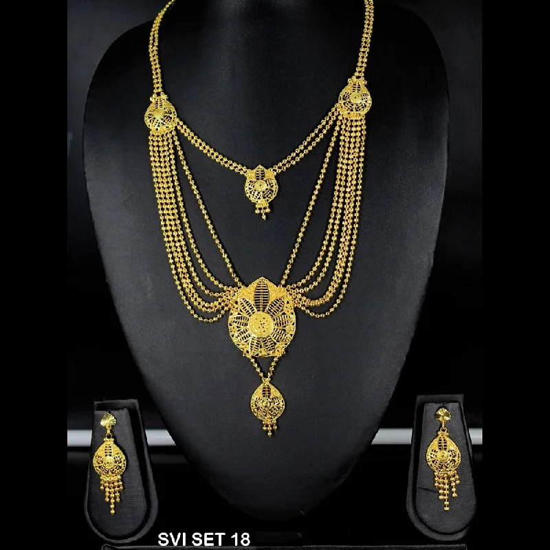 Tight clasp necklaces-Mahavir Forming Gold Necklace Set - SVI SET 18