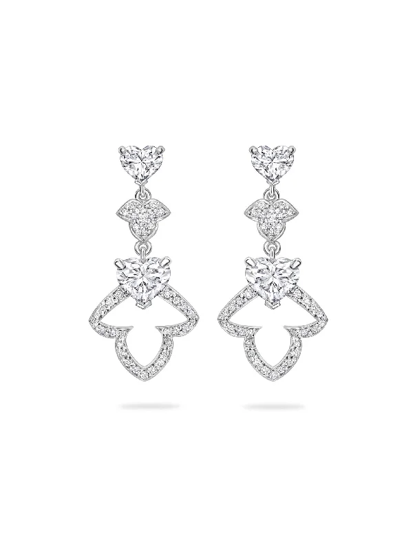 Rose gold earrings-Secret Garden Ivy Diamond Platinum Earrings