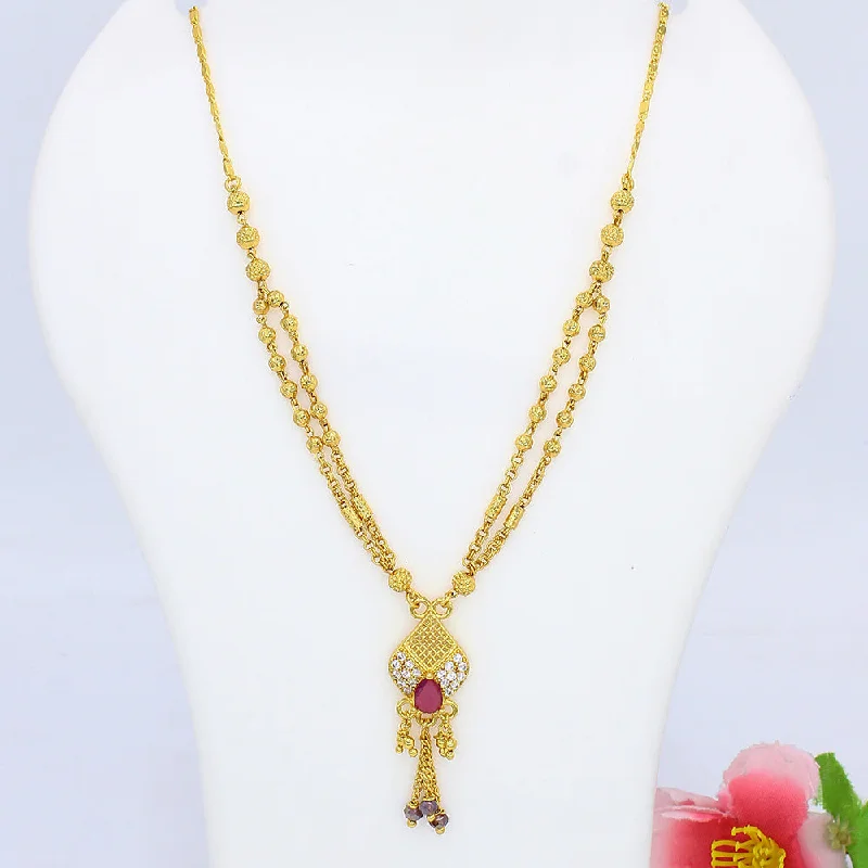 Thick bar necklaces-Mahavir Gold Plated Necklace