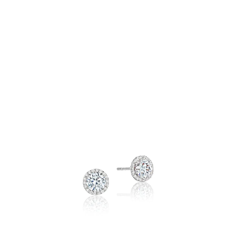 Bold druzy earrings-Tacori Bloom Stud Earrings in 14kt White Gold