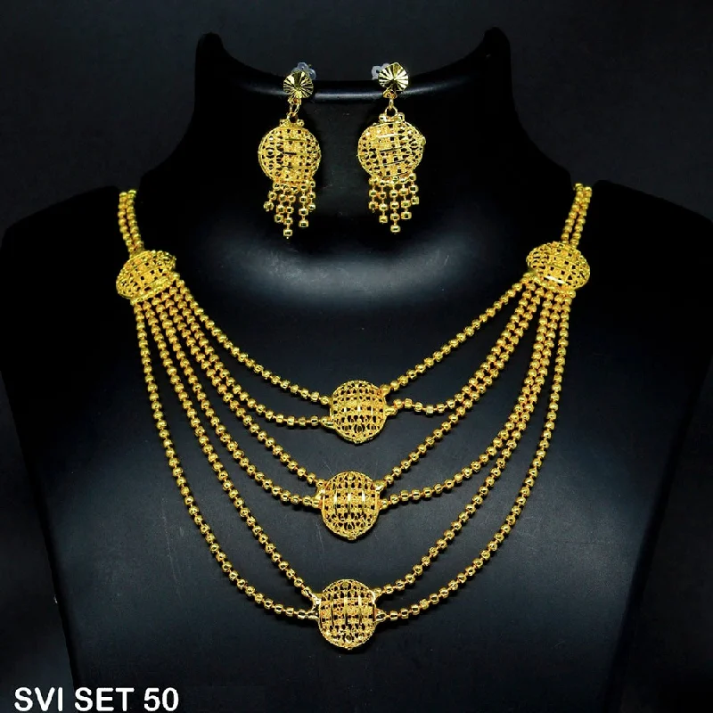 Citrine necklaces-Mahavir Forming Gold Necklace Set - SVI SET 50