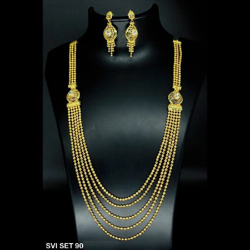 Radiant charm necklaces-Mahavir Forming Gold Necklace Set - SVI SET 90