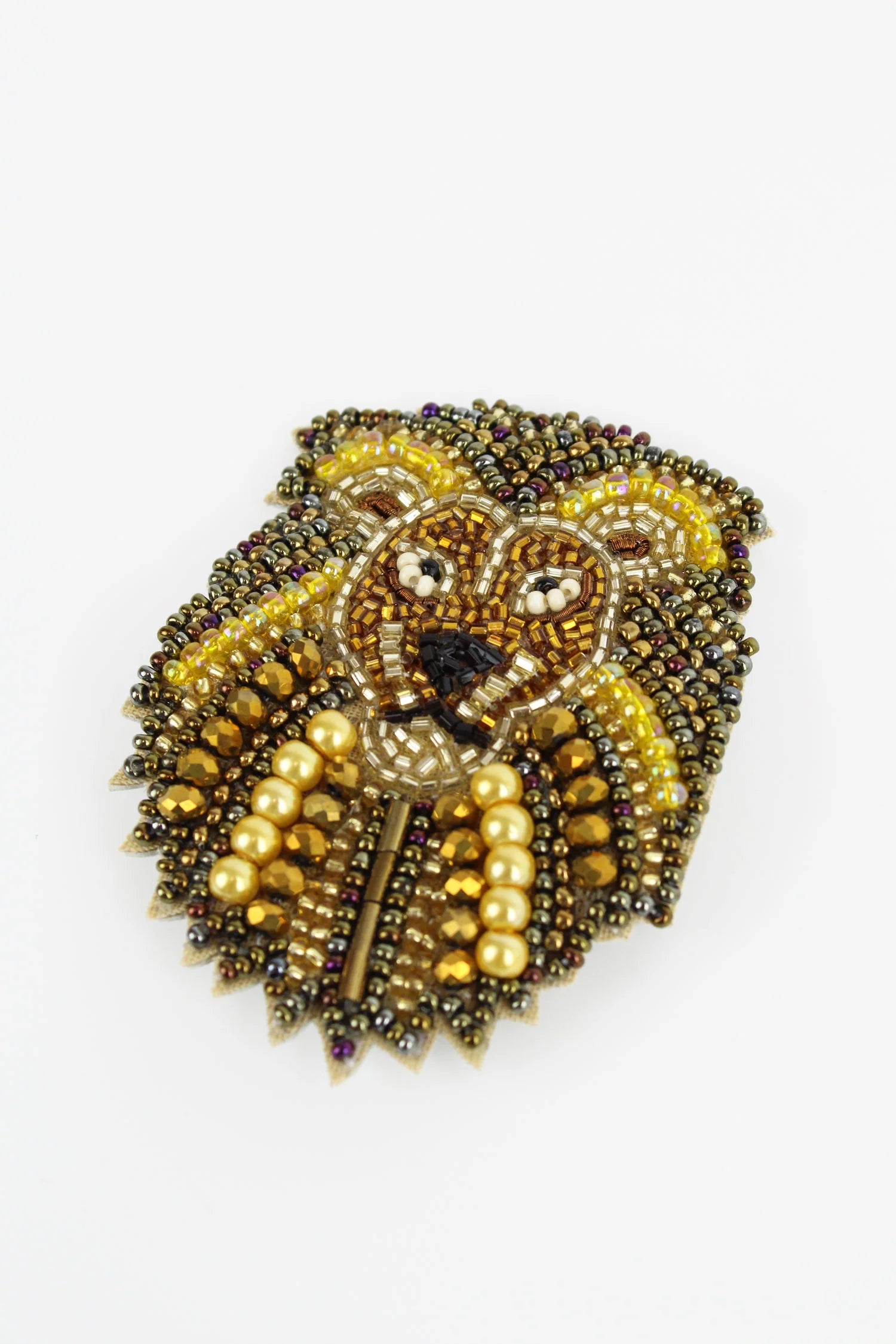 Silk thread brooch-My Doris Lion Brooch