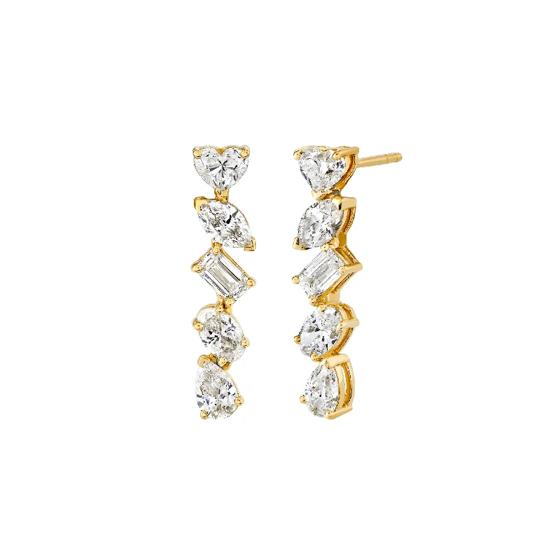 Wide hoop earrings-18k Fortuna Diamond Drop Earrings | Ready to Ship