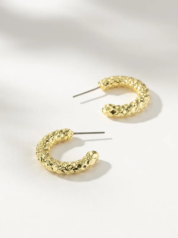 Large hoop earrings-Scaled Hoop Earrings