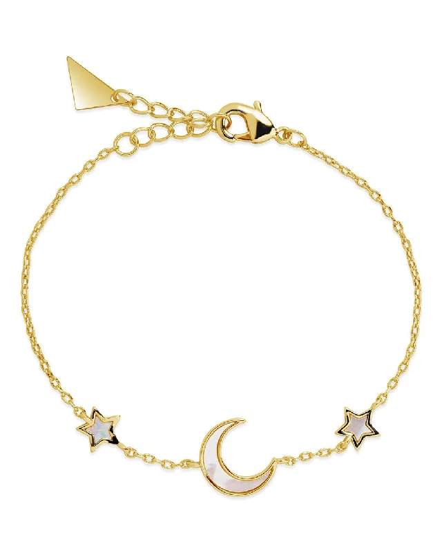 Pure eternity bangles-Adda Moonstone Star & Moon Station Bracelet