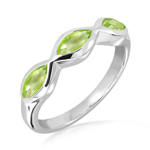 Oval gem rings-Unique & Co Sterling Silver Peridot Ring