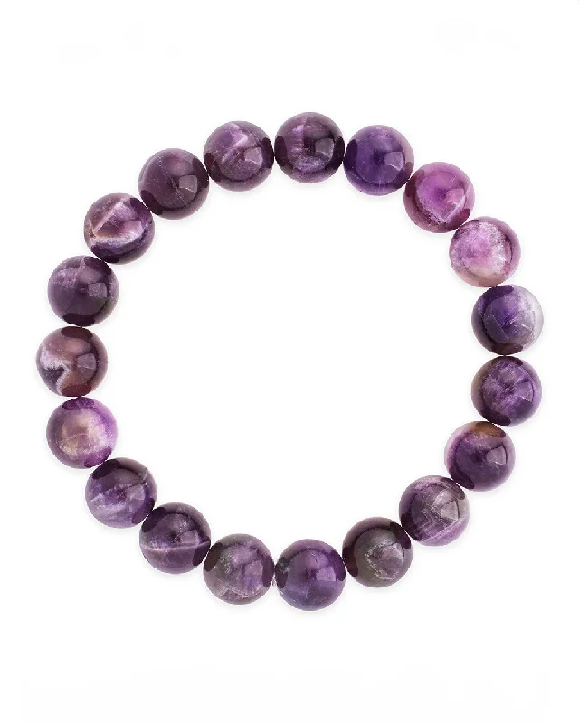 Retro flair bangles-Amethyst Beaded Stretch Bracelet