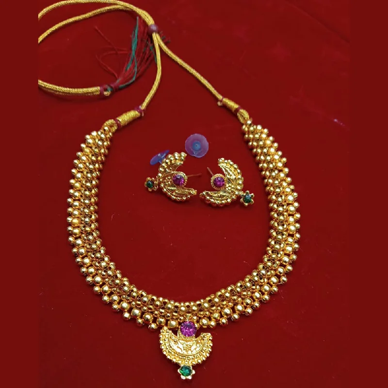 Leaf charm necklaces-Manisha Jewellery Gold Plated Necklace Set