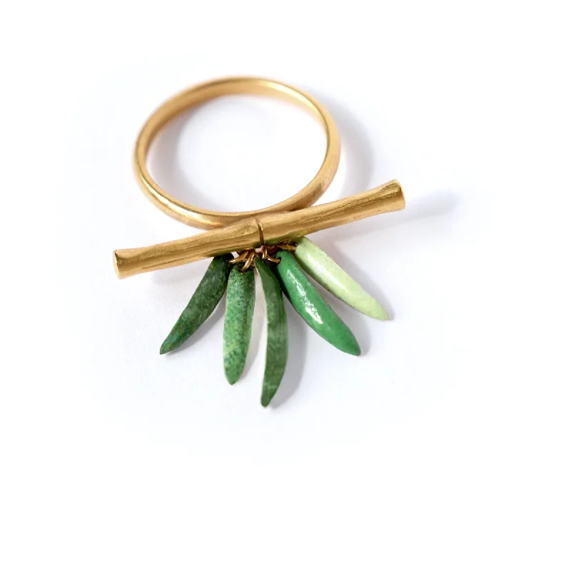 Chunky gem rings-BAMBOO  SHOOT . ring