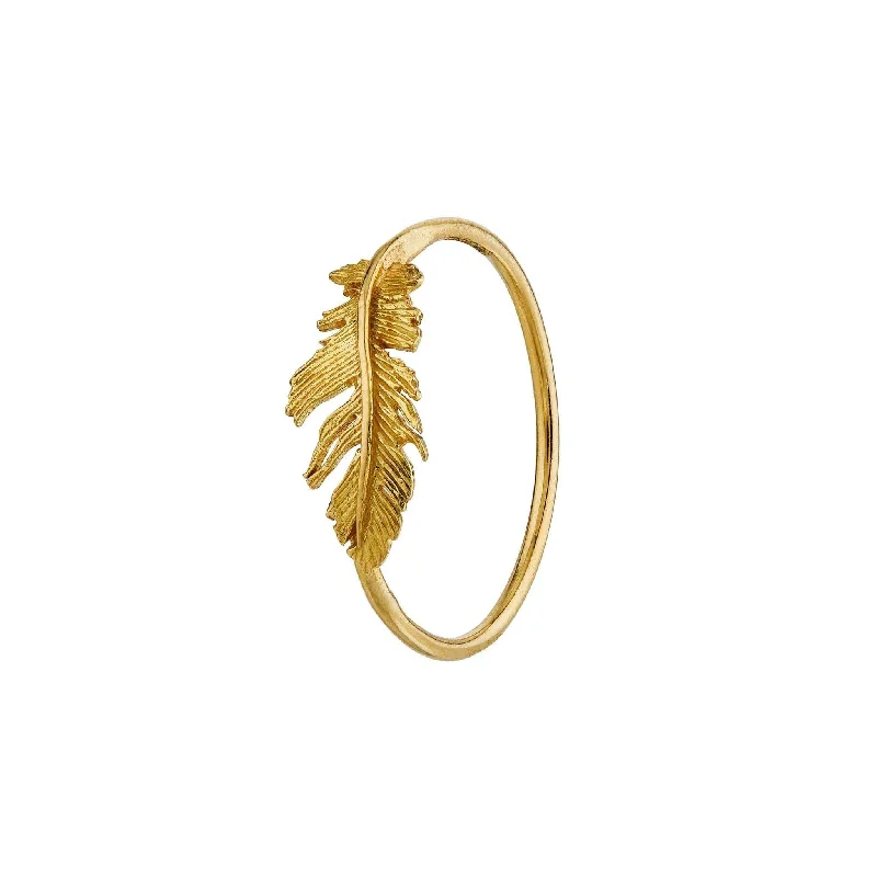 Cedar grain rings-Alex Monroe 18ct Gold Plume Feather Ring