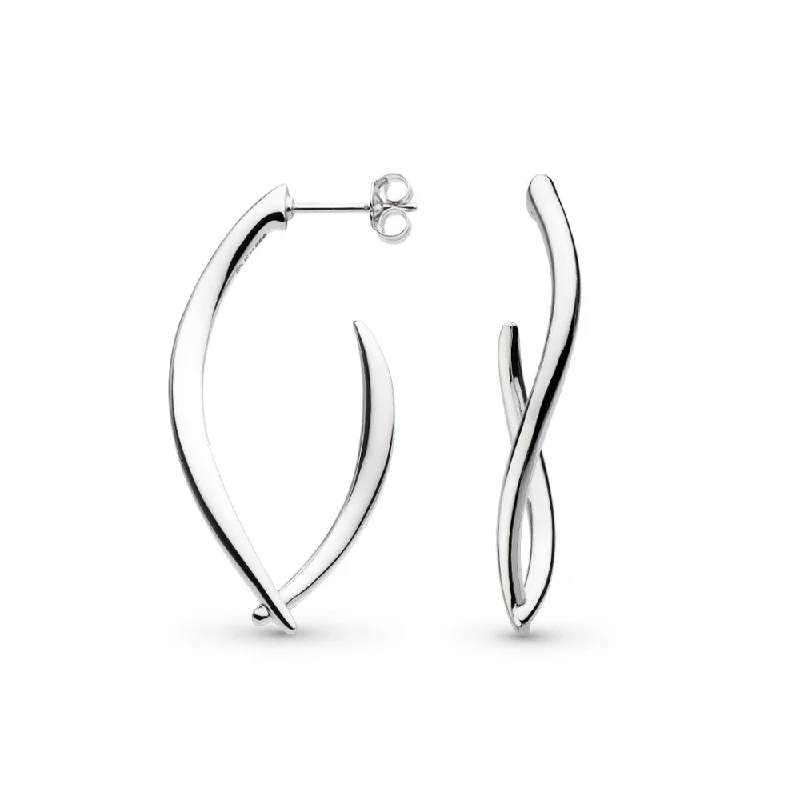 Sapphire gem earrings-Kit Heath Entwine Twine Twist Link Grande Hoop Earrings