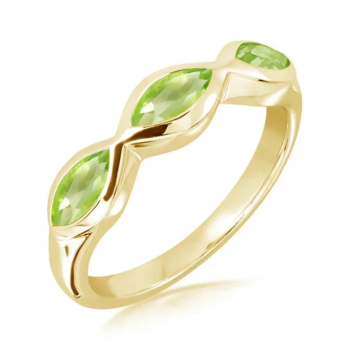 Tiered design rings-Unique & Co Gold Vermeil Peridot Ring