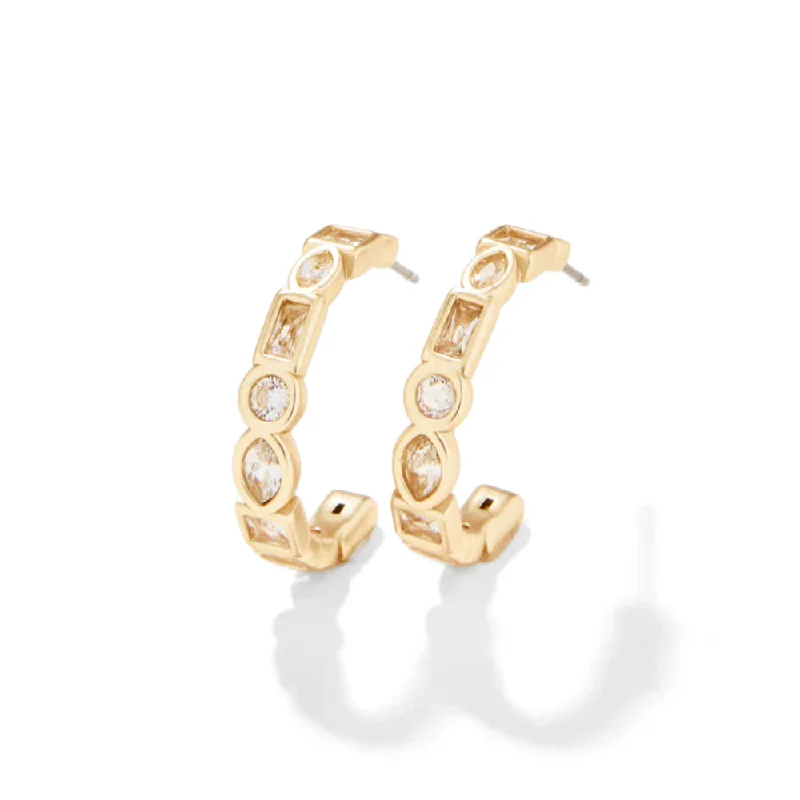 Smooth stud earrings-Spartina Shine Bright Hoop Earrings-Crystal