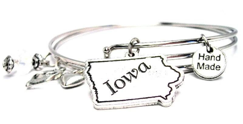 Topaz bangles-Iowa Expandable Bangle Bracelet Set