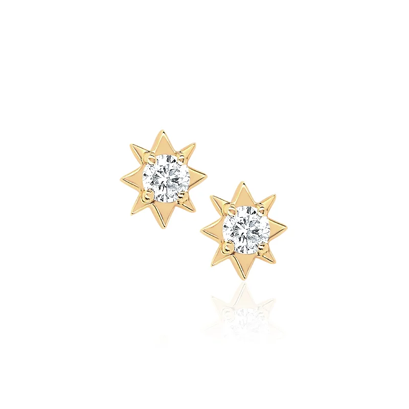 Layered drop earrings-Mini North Star Diamond Studs | Ready to Ship